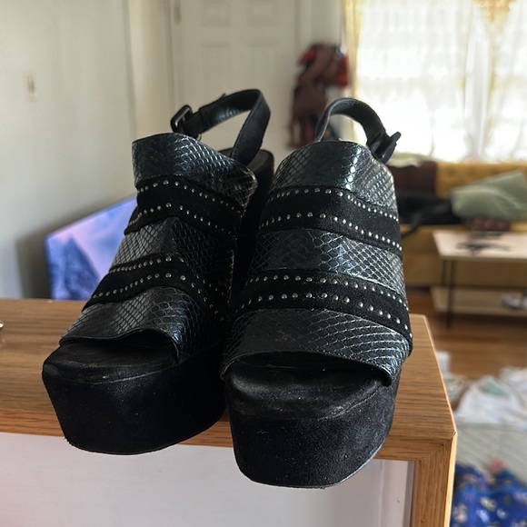 Free people vegan leather platform heels - Picture 2 of 4